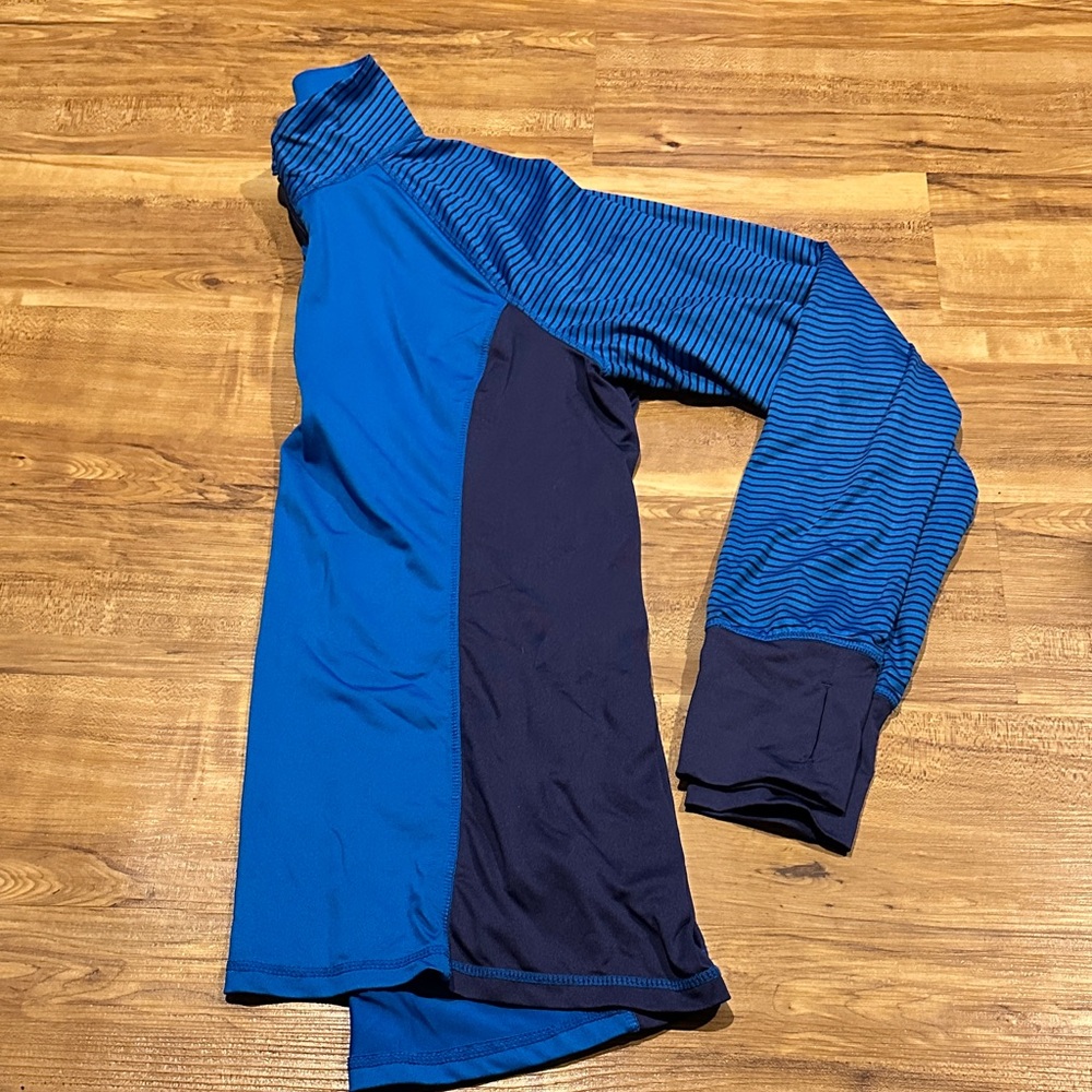 Reebok Blue and Black Quarter-Zip Top